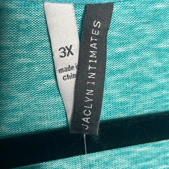 Jaclyn Intimates Fuzzy Luxe Sleep Top Sz 3X teal super soft! NWT long Sleeve - Picture 5 of 8